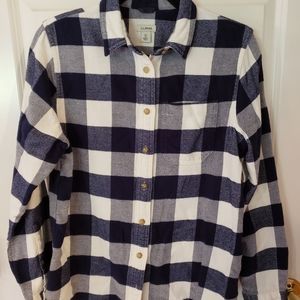 LL Bean organic plaid flannel shirt